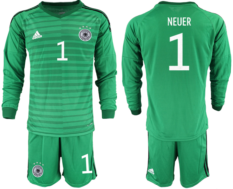 Men 2021 European Cup Germany green Long sleeve goalkeeper #1 Soccer Jersey->germany jersey->Soccer Country Jersey